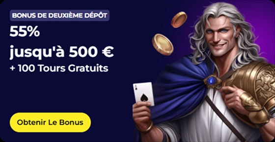 NyxBets Casino 55% bonus up to €500 + 100 free spins banner