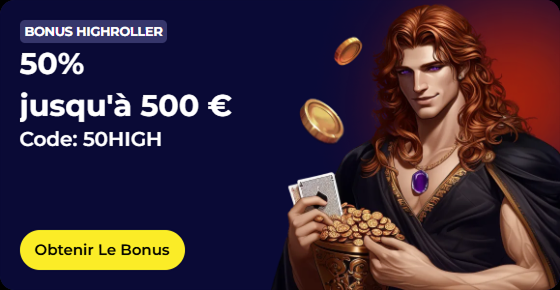 NyxBets Casino highroller bonus 50% up to €500, code 50HIGH